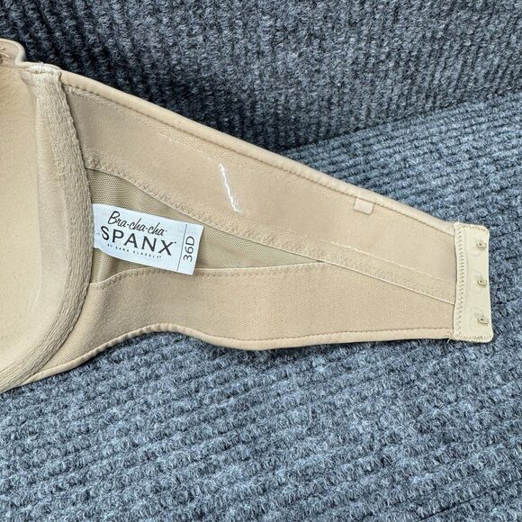 Spanx Bra-Cha-Cha Strapless Bra 36D Nude Tan Stay Put Underwire *No Straps - Picture 5 of 7